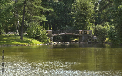Bridge in Lazienki park in Warsaw. Poland 