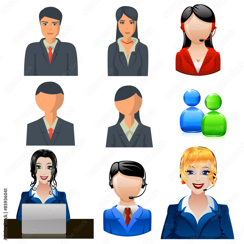 Customer support phone operators. Vector