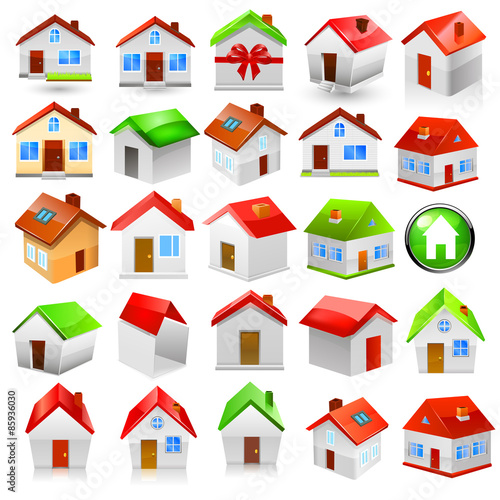 House Icon set. Vector
