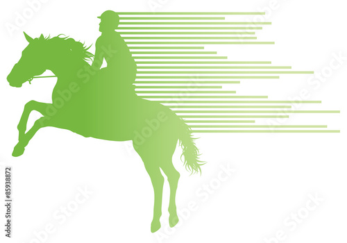 Horse riding equestrian sport with horse and rider vector backgr