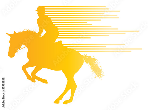 Horse riding equestrian sport with horse and rider vector backgr