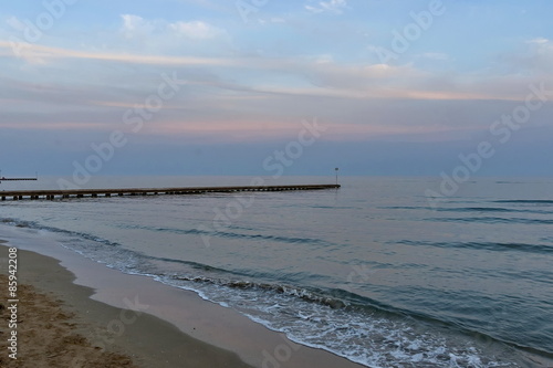 Fragment of Lido di Jesolo beach  Adriatic sea  venetian Riviera  Italy  