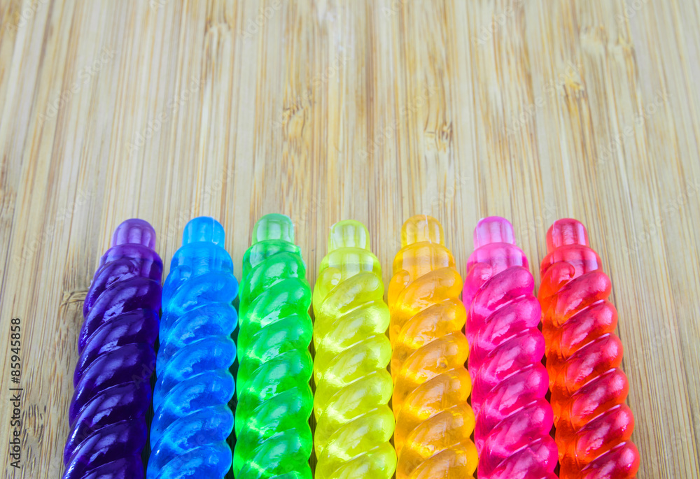 Background of Rainbow jelly stick for LGBT concept Background of Rainbow jelly stick for LGBT concept