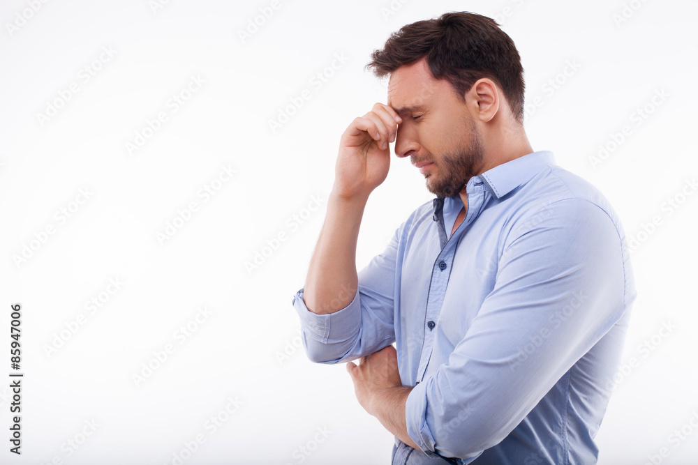 Attractive young man is expressing negative emotions Attractive young man is expressing negative emotions