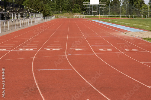 The curve of a runners track