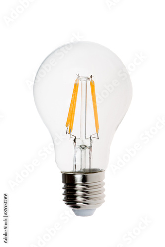 Modern light bulb isolated on white