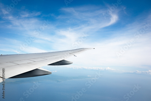 ocean and plane wing