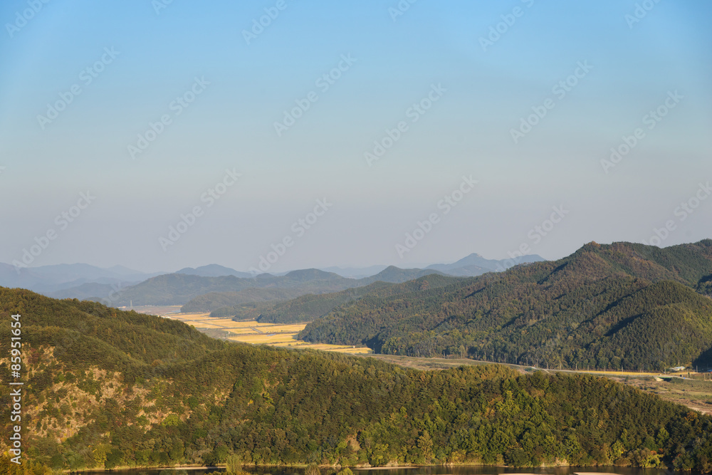 general view of korean countryside
