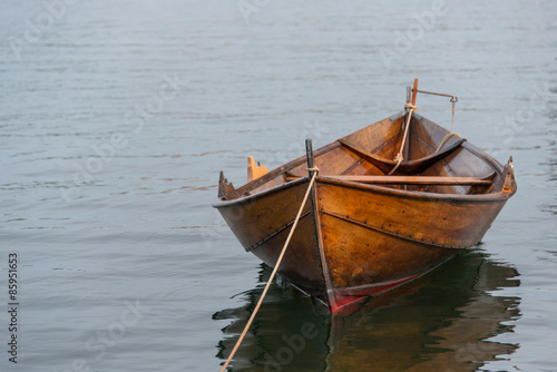 Moored row boat