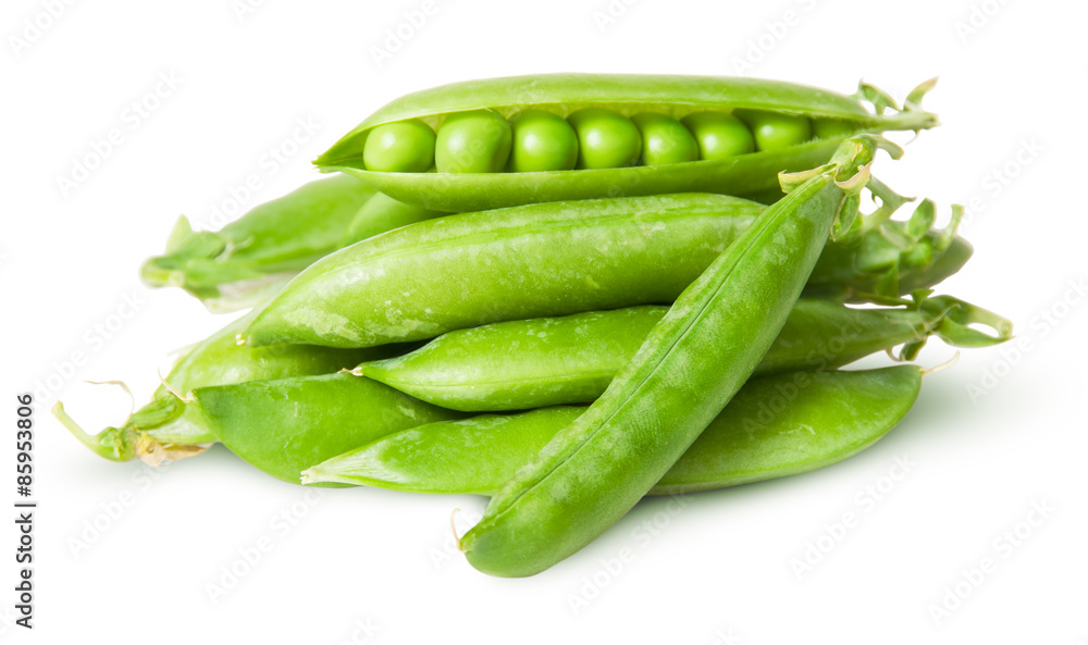 Pile of fresh green peas in the pods Pile of fresh green peas in the pods