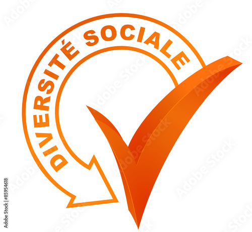 diversité sociale sur symbole validé orange