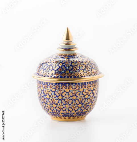 Benjarong (A traditional Thai five-colored famous porcelain in t