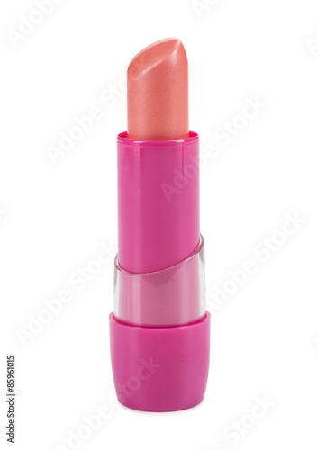 Pink lipstick isolated on a white background