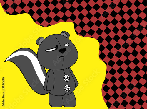 cartoon plush baby skunk background in vector format