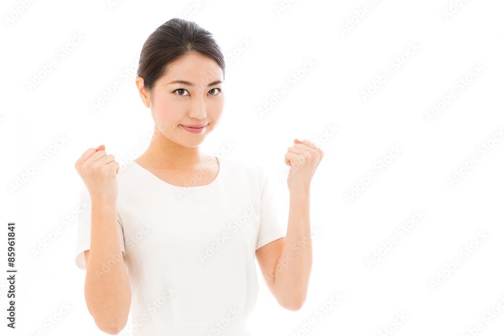 attractive asian woman on white background attractive asian woman on white background