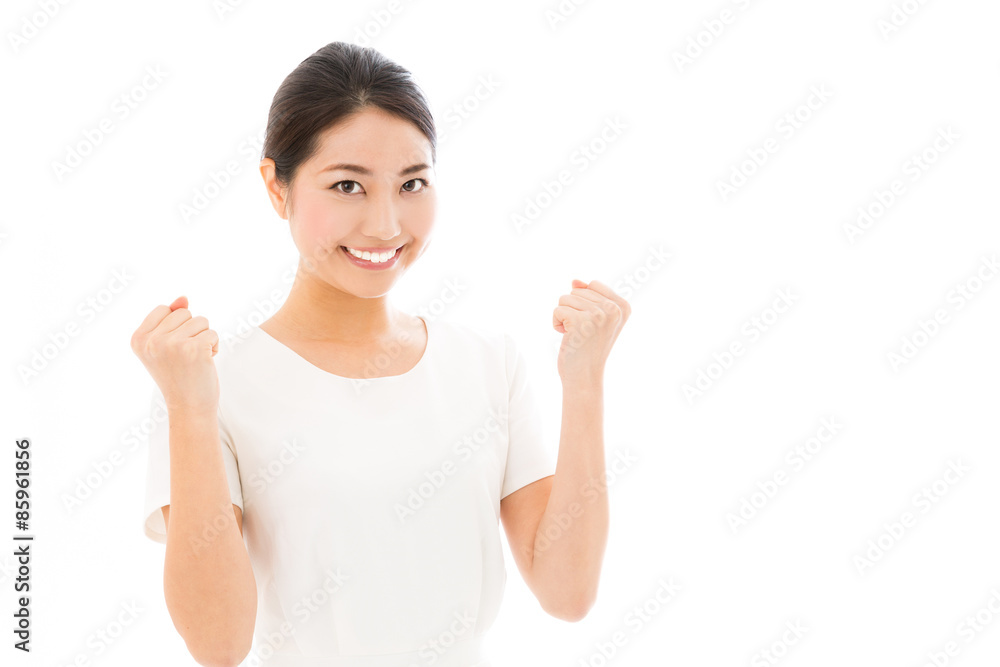 attractive asian woman on white background attractive asian woman on white background