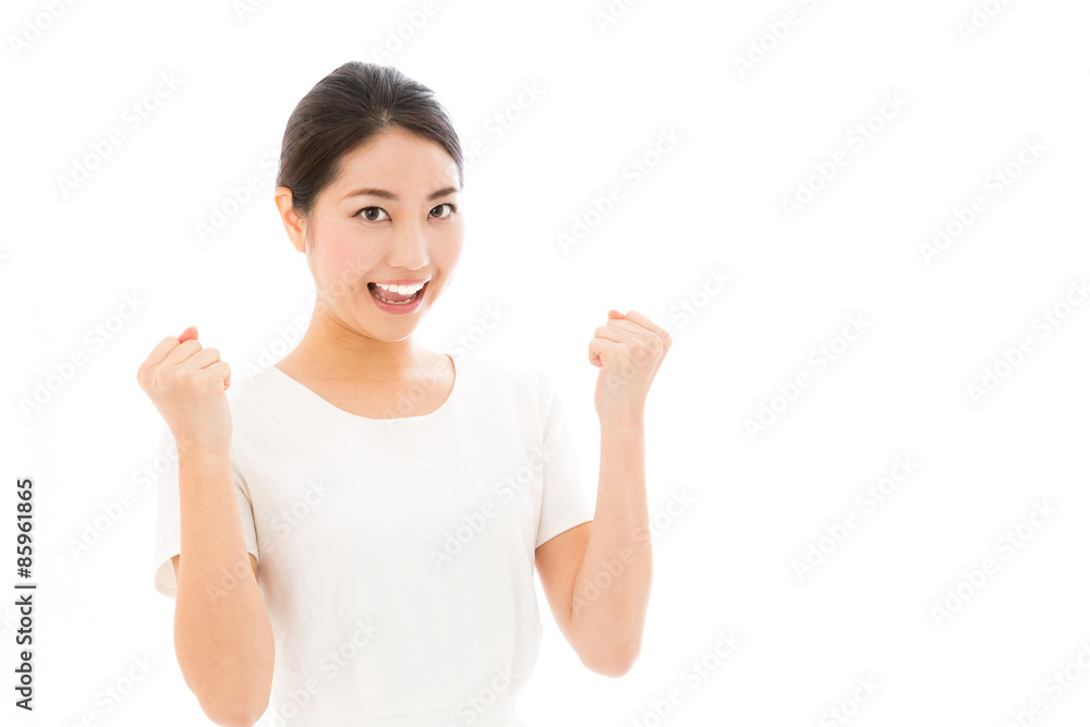 attractive asian woman on white background attractive asian woman on white background