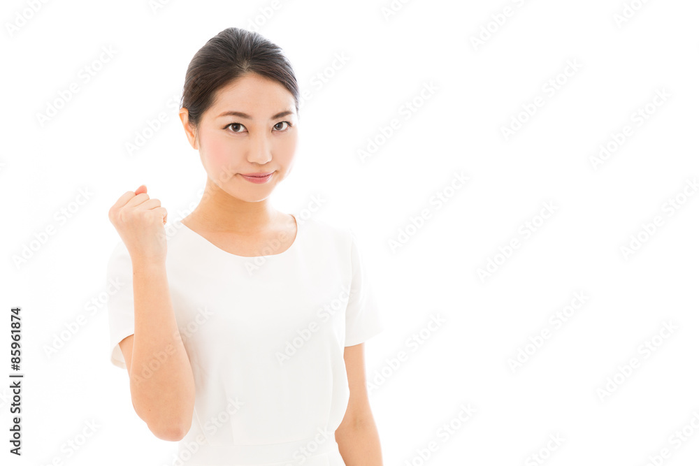 attractive asian woman on white background attractive asian woman on white background