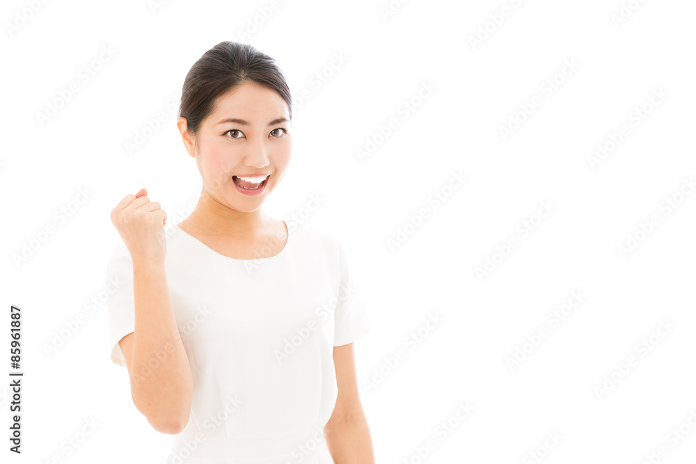 attractive asian woman on white background attractive asian woman on white background