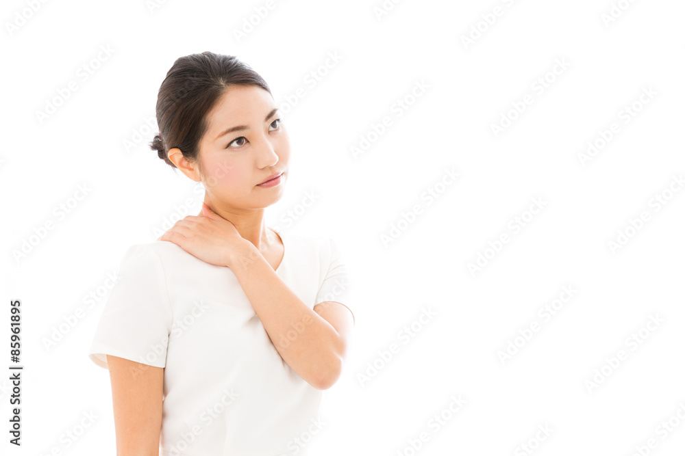 attractive asian woman on white background attractive asian woman on white background