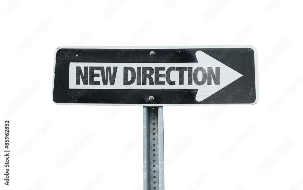 New Direction direction sign isolated on white 