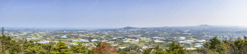 Landscape view from the top of Jeoji Oreum