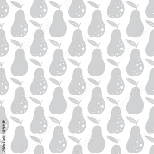 Vector Gray Pears Geometric Texture Seamless Pattern