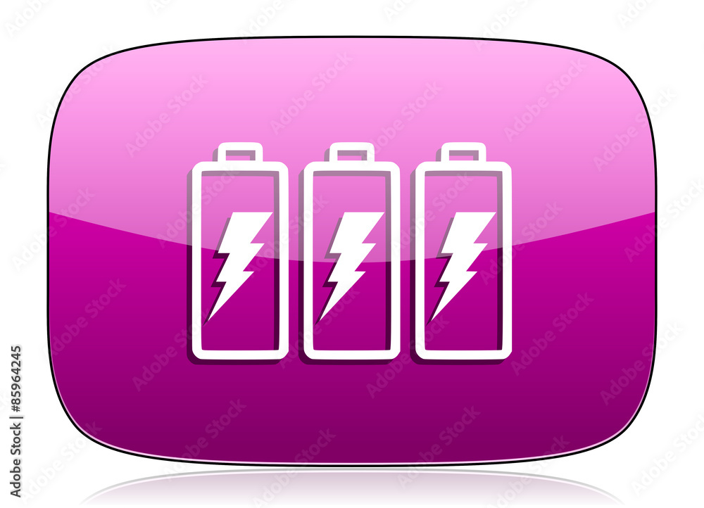 battery violet icon power sign battery violet icon power sign