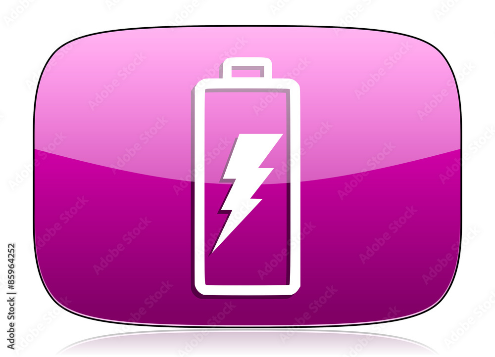 Fototapeta premium battery violet glossy web icon
