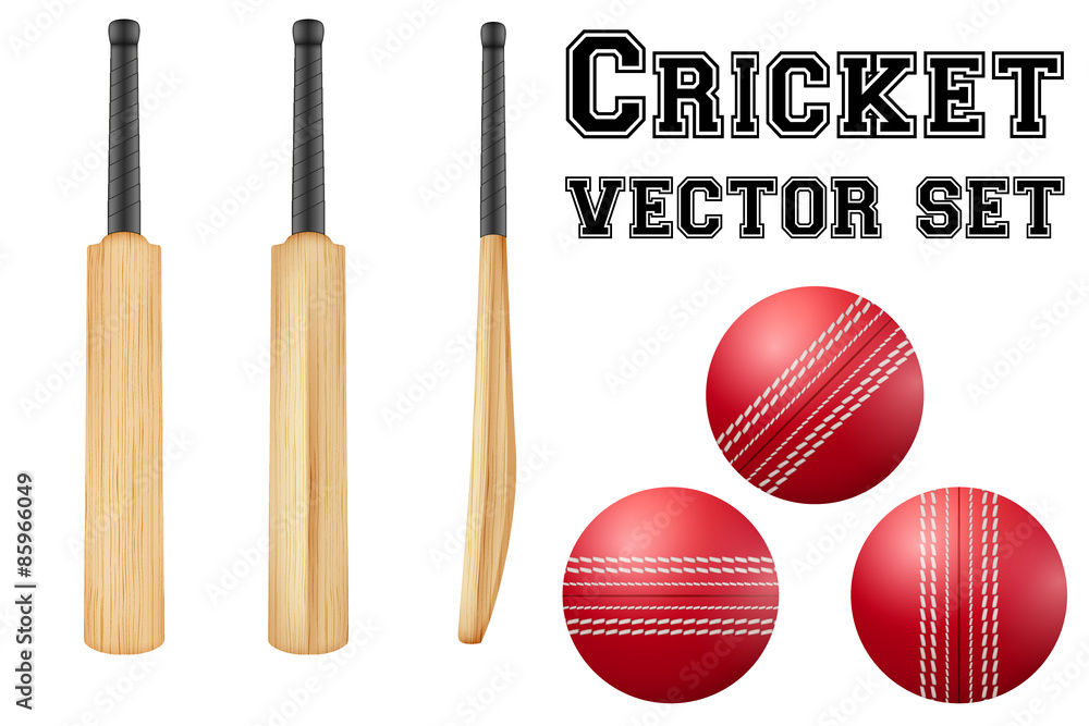 Obraz premium Traditional wood cricket bats and balls.