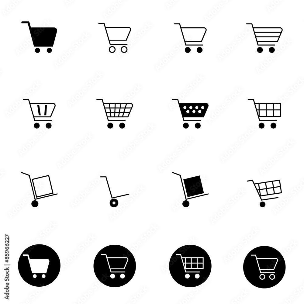 shopping cart icons set vector illustration shopping cart icons set vector illustration