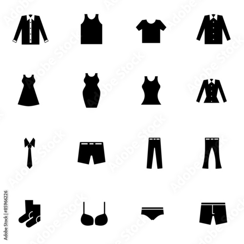 cloth and fashion icons set vector illustration