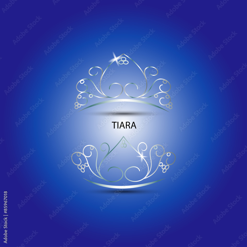 Decorative tiara beautiful shining in blue background, vector