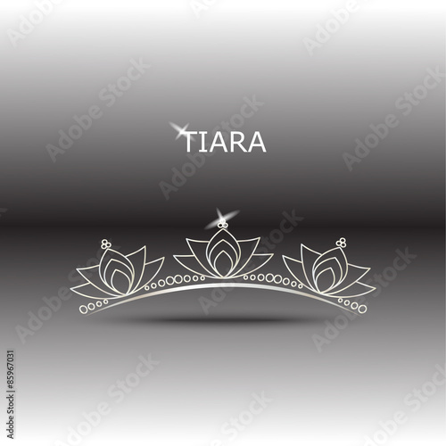 Decorative tiara beautiful shining, vector illustration.