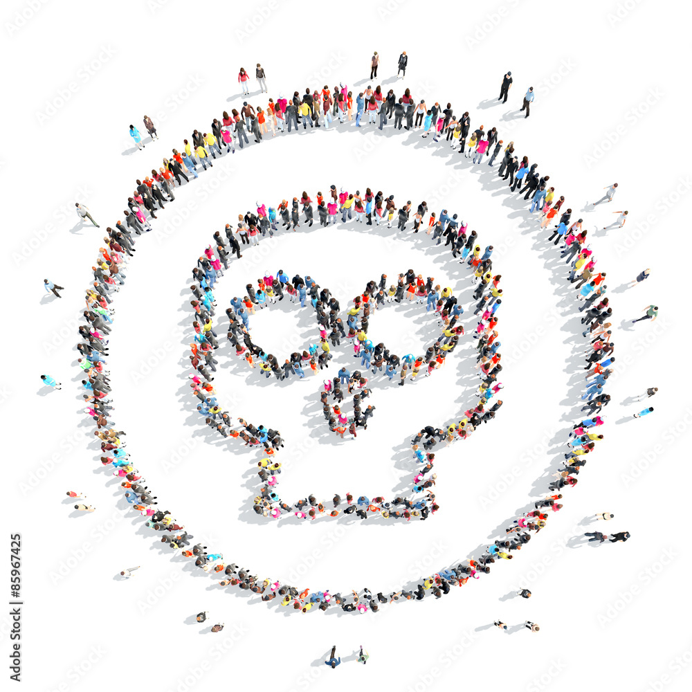 people in the shape of a skull. people in the shape of a skull.