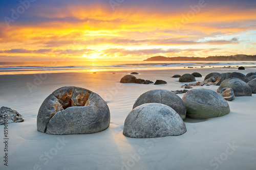 Obraz na płótnie Moeraki Boulders Neuseeland