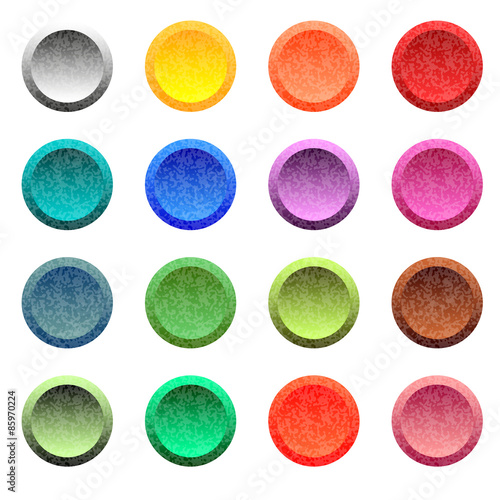 Set of colorful round buttons for website or app