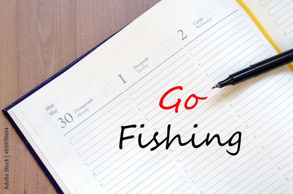 Go fishing text concept Go fishing text concept