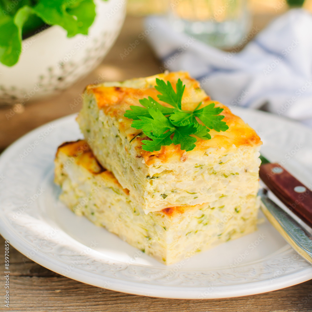 Zucchini Rice Slice with Cheese Zucchini Rice Slice with Cheese