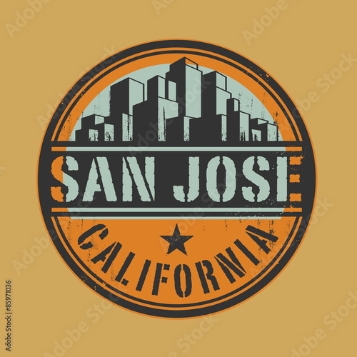 Stamp or label with name of San Jose, California
