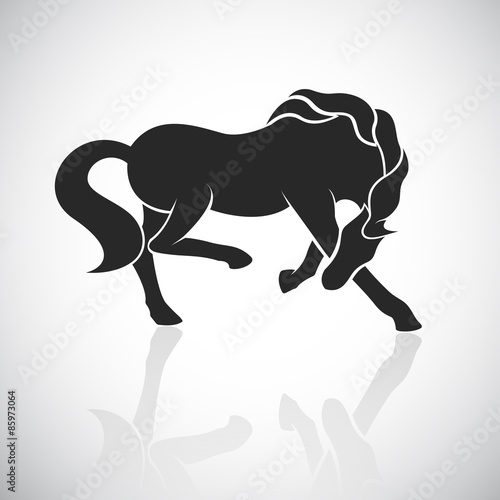 Vector image of an horse on white background