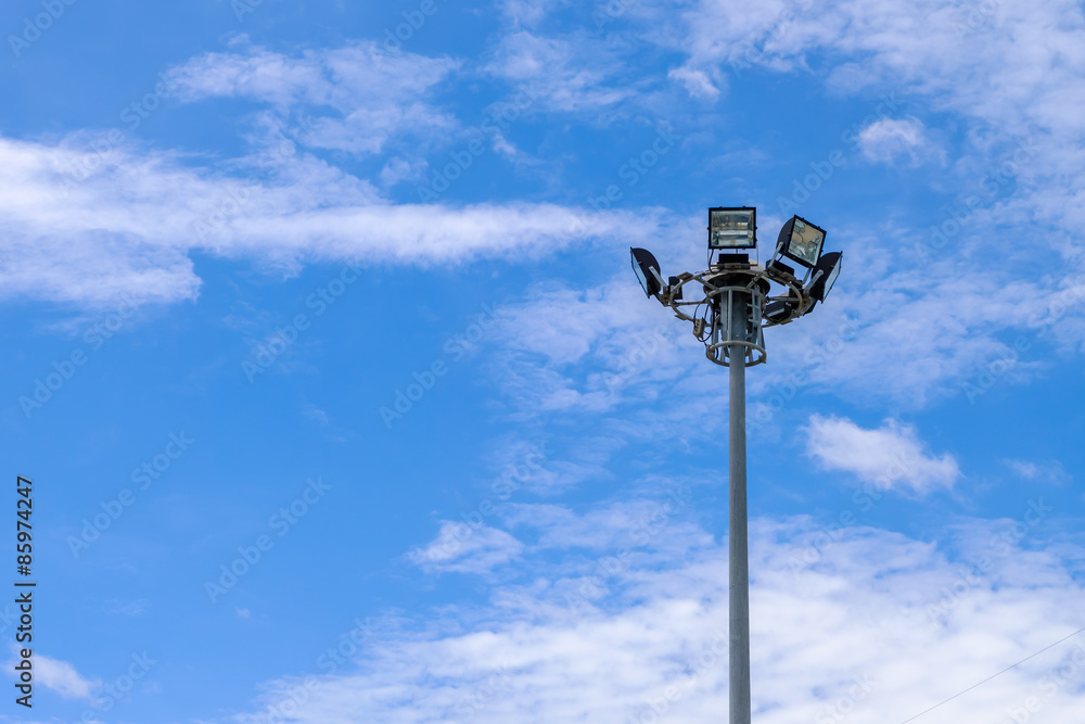 light pole and blue sky with clouds light pole and blue sky with clouds