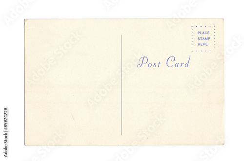 old postcard isolated on white background