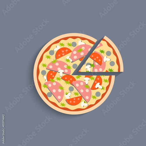 Stylized icon of pizza