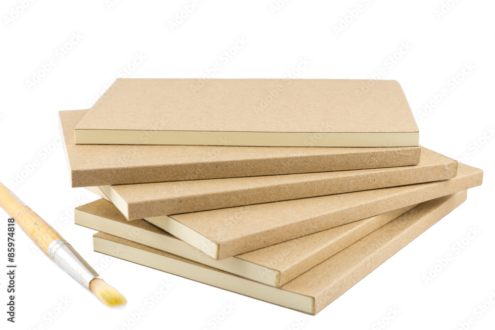 Blank books for writing and drawing with paint brush Blank books for writing and drawing with paint brush