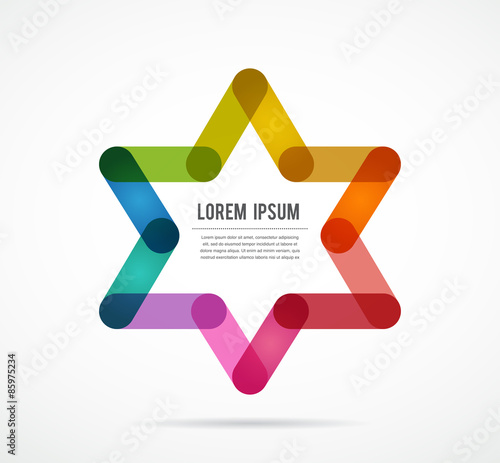 Jewish sign  colorful star of magen david 
