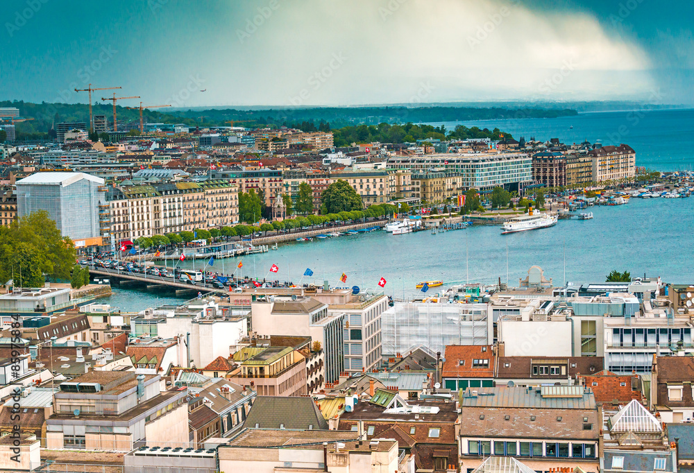 Obraz premium view of Geneva Old Town