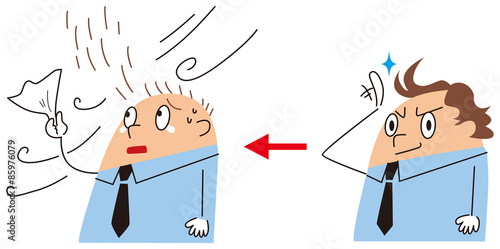 抜け毛に悲しむ男性