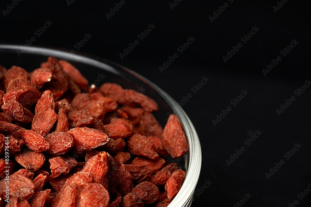 Dried goji berries on the table. Dried goji berries on the table.