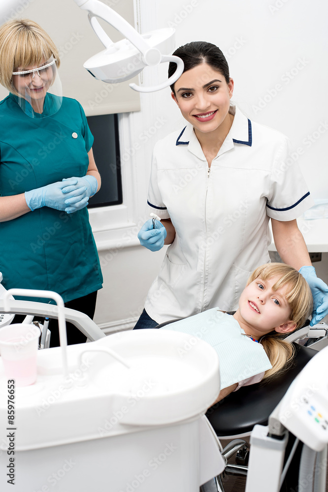 Fototapeta premium Child on her dental check up.